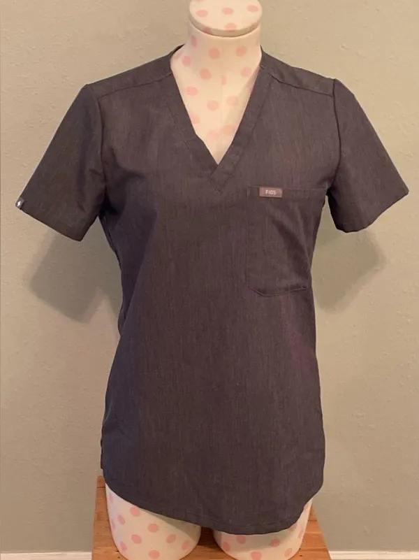 FIGs Charcoal Limited Edition One Pocket Scrub Top Sz XS - Image 2