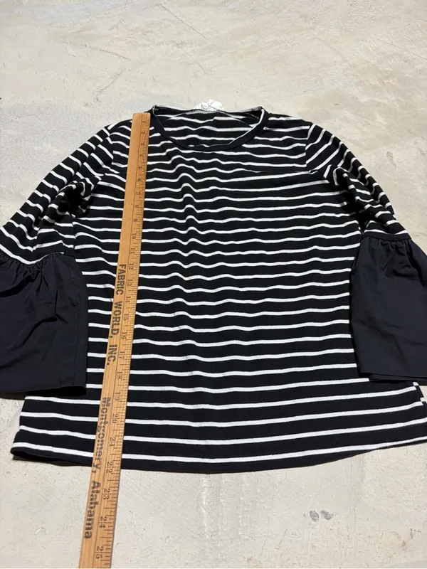 By Anthropologie black and white stripe blouse small - Image 2