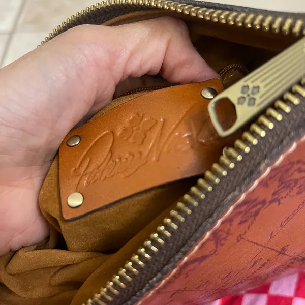 Patricia Nash Brown Leather Discovery Map Print‎ Foldover Clutch Bag Handbag - Image 5