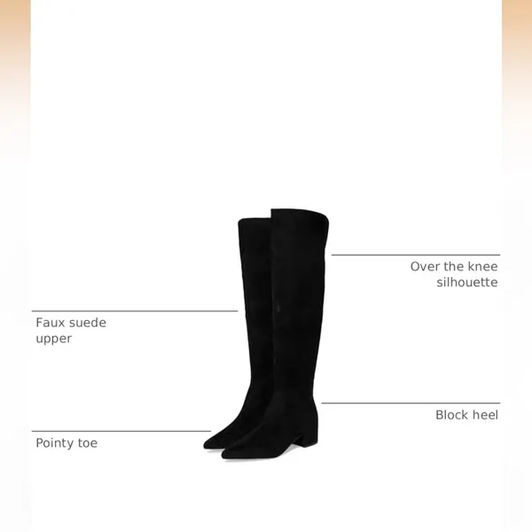 NEW Marc Fisher Women's LTD Lottie Over The Knee Black Suede Dress Boots‎ 7 - Image 4