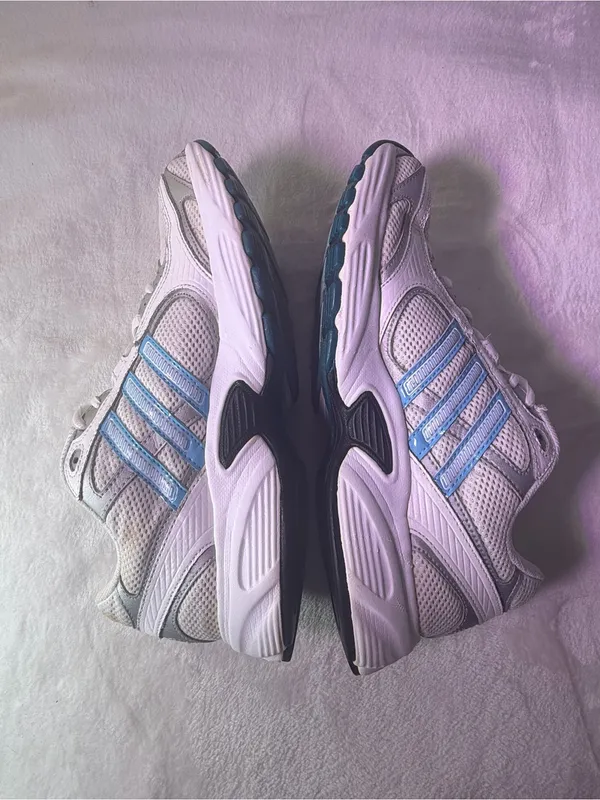 adidas White and Light Blue Women’s Athletic Running Shoes - Image 8