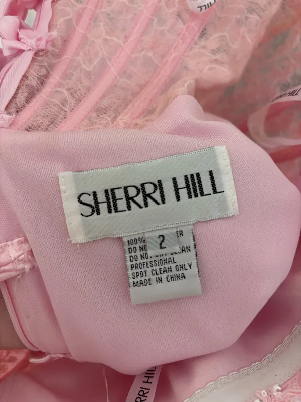 Sherri Hill Dress Homecoming Pink Strapless - Image 3