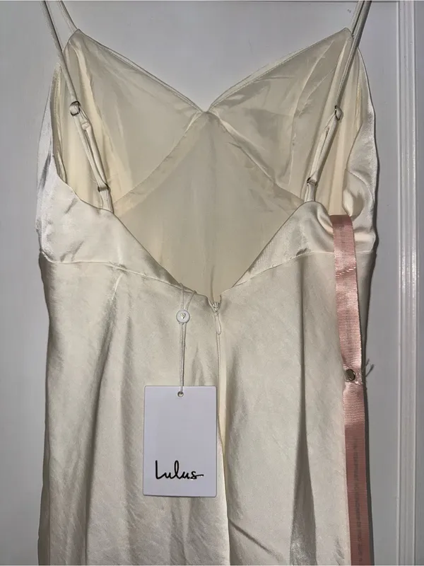 Lulus Ivory Slip Maxi Dress with Spaghetti Straps - Image 6