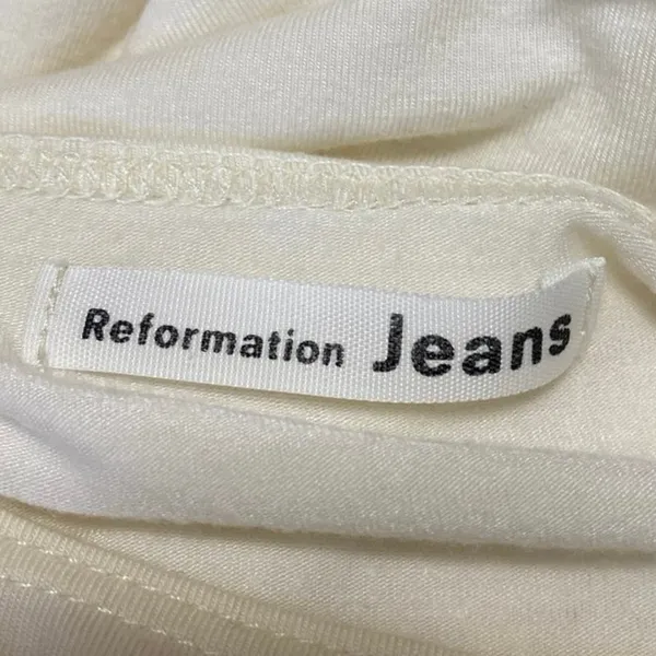 Reformation Jeans Raquel White Short Sleeve Tee T Shirt Bodysuit Top Size M - Image 3