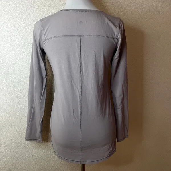Lululemon Another Round Pima Cotton Long Sleeve Shirt in Dark Chrome WOMEN SMALL - Image 5