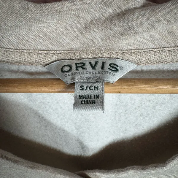 Orvis vneck Beige Pullover fleece lined Sweater‎ Womens size small - Image 3