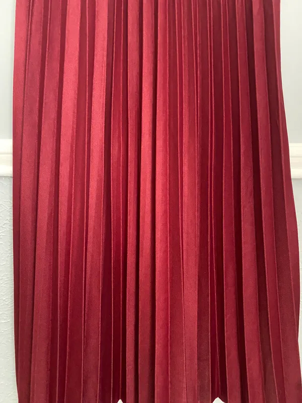 New Mix Burgundy Midi Skirt - Image 5