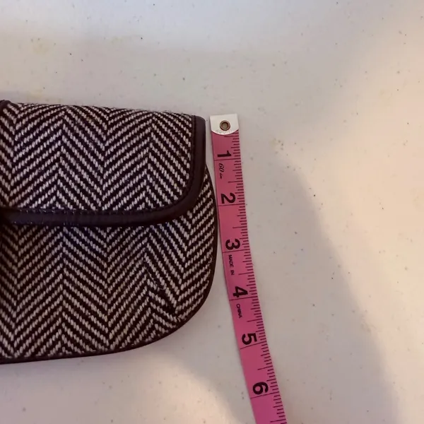 Banana Republic Clutch Black Herringbone Wool Blend Leather Trim Wristlet Bag‎ - Image 6