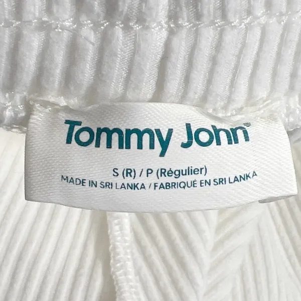 Tommy John Womens White‎ Ribbed Pajama Lounge Jogger Pants Small Cozy PJs EUC - Image 6