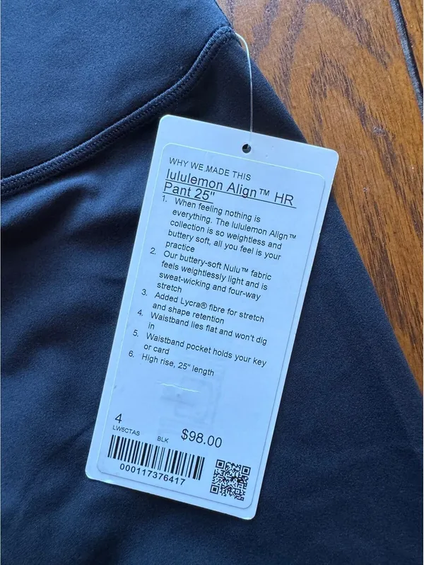 Lululemon Align High-Rise 25” Black Size 4 NWT - Image 4