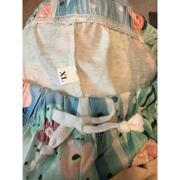 Women’s Multicolor Floral Cactus Lounge Shorts Elastic Waist Drawstring - Image 3