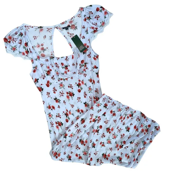 Wild Fable Floral Baby Blue Maxi Dress Medium Cottagecore Grandmacore Coquette - Image 3