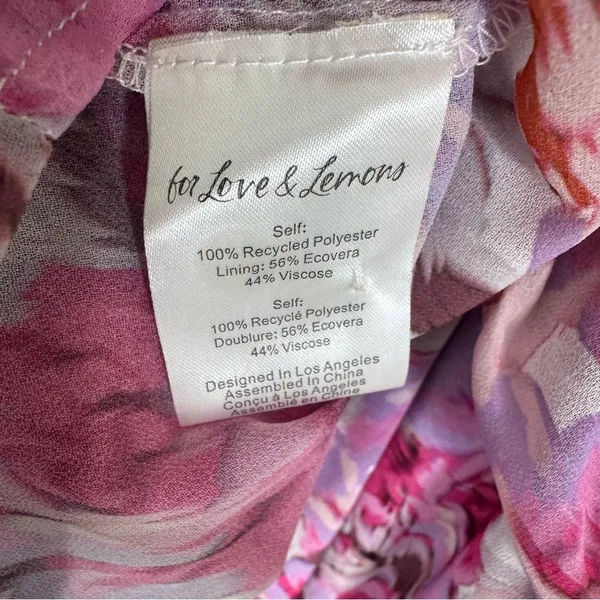 NWT For Love and Lemons Sofia Mini Dress Pink Floral Size XS - Image 10