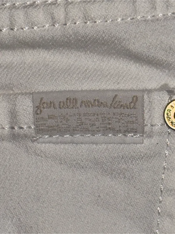 7 For All Mankind White Denim Skirt Women’s Waist Size 25 Cutoff Raw Hem Pockets - Image 13
