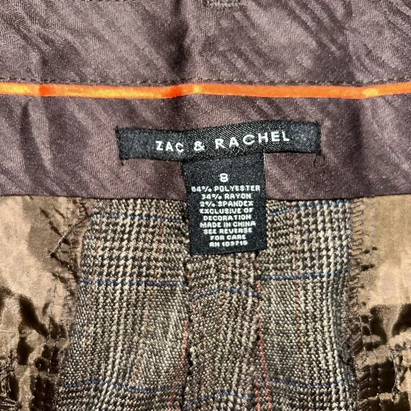 Zac & Rachel Plaid Brown & Pink Dress Pants(Size 8) - Image 8