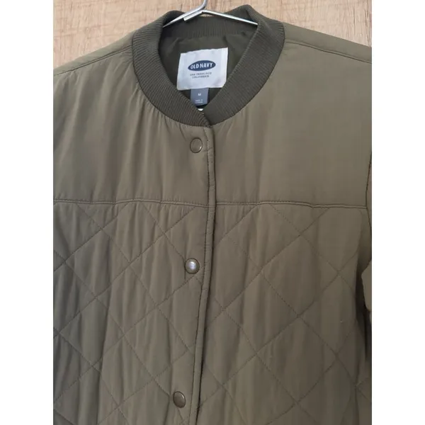 Old Navy Green Quilted Snap Button Lightweight Jacket Women’s Medium - Image 3