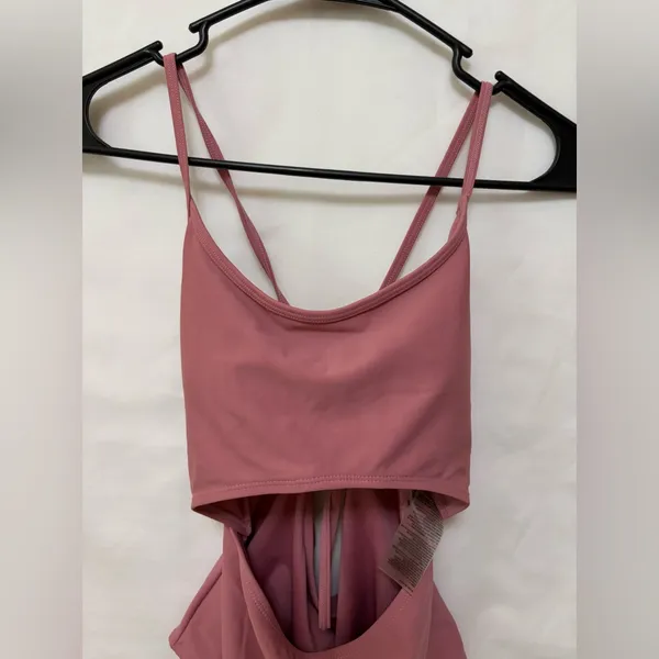 Gymshark Cutout One Piece Swimsuit Mauve Strappy Tie Open Back‎ Size Medium - Image 2