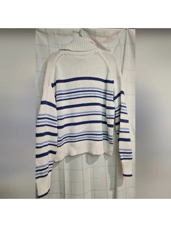 Madewell Ribbed Cotton Turtleneck Sweater in Stripe - Image 9