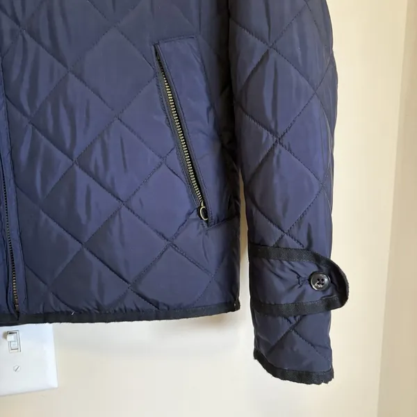 Ralph Lauren Sport Jacket Quilted Light Puffer Navy Coat Small Accent Cuffs Logo - Image 5