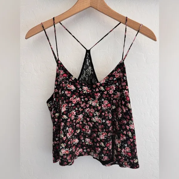 Forever 21 Floral Lace‎ Back Cami Tank Top Size Small - Image 2