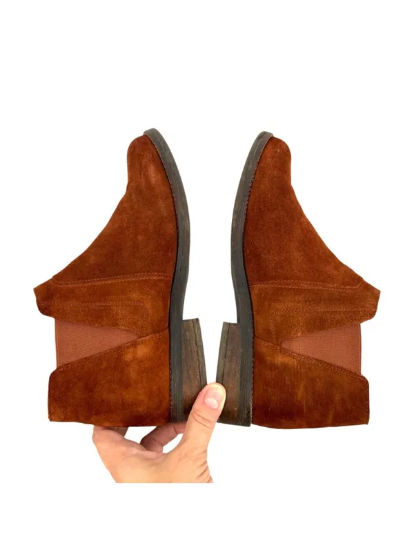 Clarks Demi Beat Rust Brown Suede Chelsea Ankle Boots Size 10 - Image 5