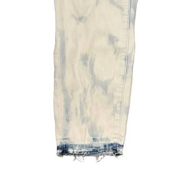 Article Of Society Straight Leg Jeans Frayed Hem Tie Dye Bleached Denim 26 Women - Image 3