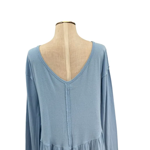 Free People We The Free Rose Petal Tee Shirt Long Sleeve‎ Blue Size Large - Image 10