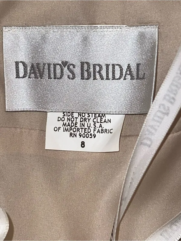 David’s Bridal Caviar Beaded Black Netting Over Beige Lining Cocktail-Size 8 - Image 14