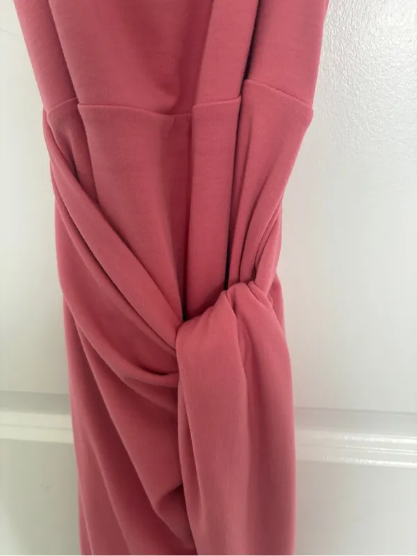 Aritzia Pink Square-Neck Ruched Tulip Mini Dress - Image 3