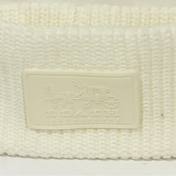 Coach Winter Cable Knit Headband Cream Color with Logo Patch‎ One Size - Image 2