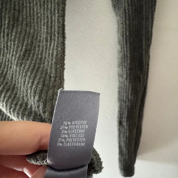Aerie Ribbed‎ Olive Green Lace Up Long Sleeve Bodysuit - Image 6