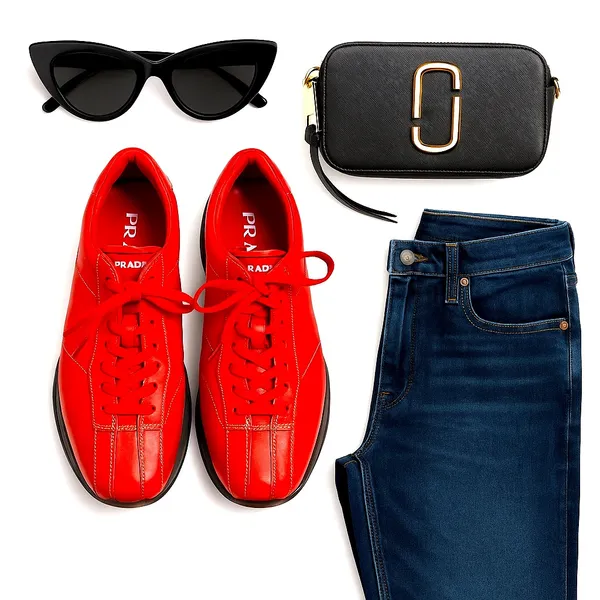 Prada Vintage Red Leather Sneakers Women’s Size 38 Italy Designer Low Top REPAIR - Image 10