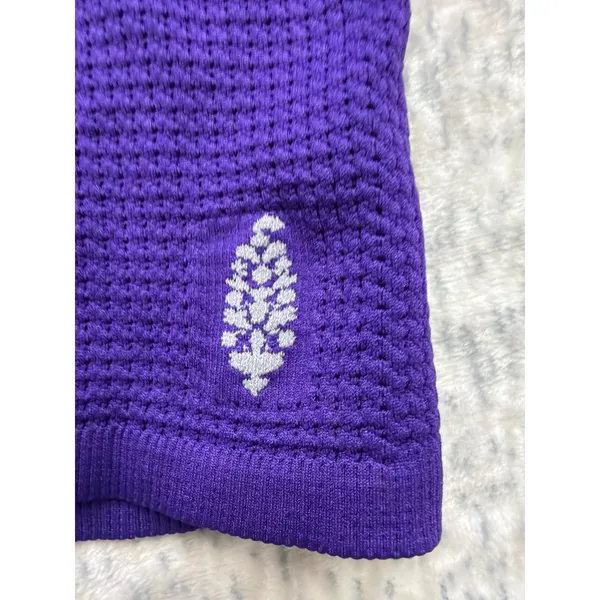 Free People Movement Bail out Amethyst Purple Waffle Knit Top XS/S OB1836168‎ - Image 4