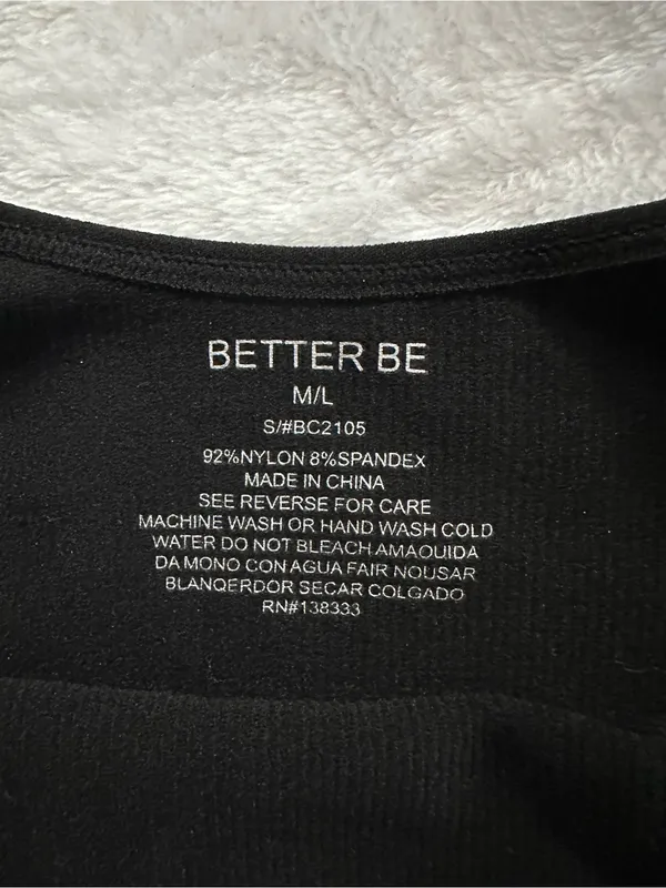 Better Be Ribbed Cut Out Sports Bra Black Size M/L Sporty Activewear Athletic - Image 5