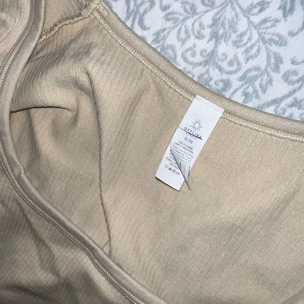 OFFLINE By Aerie Seamless Cable Square Neck long sleeve T-Shirt crop top OAT bei - Image 7