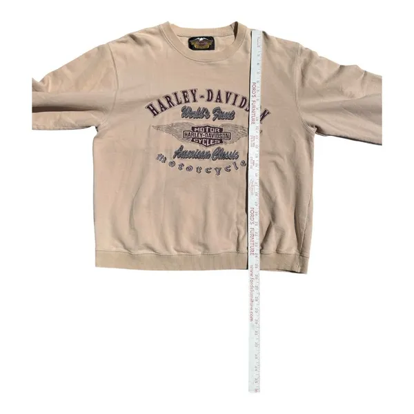 Vintage Harley-Davidson Graphic Sweatshirt Peach American Classic Large Biker - Image 7