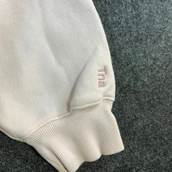 Tna Aritzia Cozy Fleece Boyfriend Polo Sweatshirt Pale Pink Small Oversized - Image 11