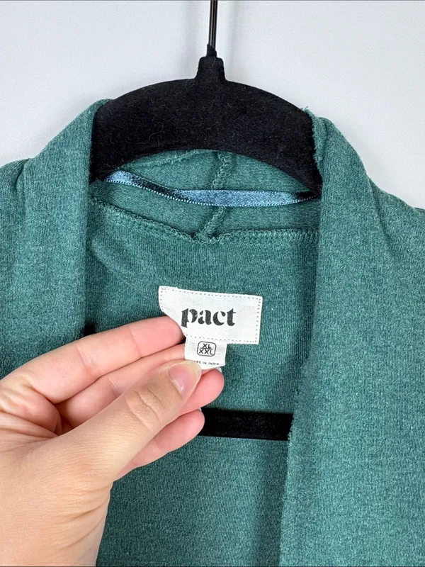 Pact Airplane Wrap Cardigan 100% Organic Cotton Womens XL XXL Green - Image 4