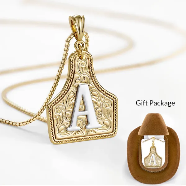 Gold Initial 'A' Western Necklace - Image 2