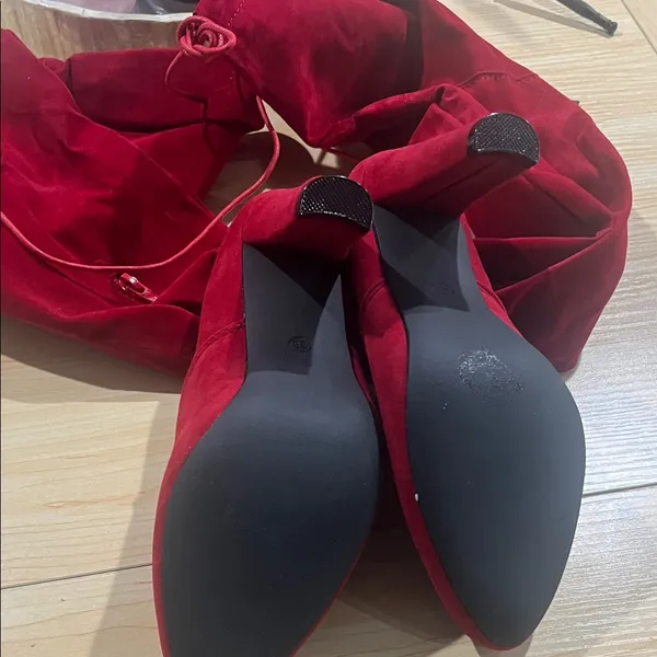 SHEIN Red Over the Knee Boots - Image 3