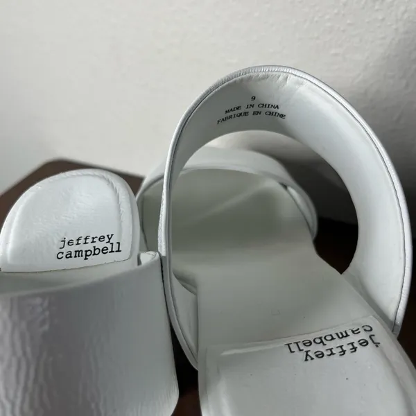 Jeffrey Campbell White Adriana Double Strap Platform Chunky Heel Sandals - Image 8