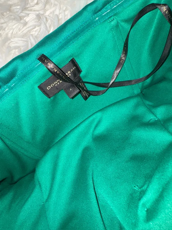 NEW Donna Karan New York Ruched Strapless Lawn Lwn emerald Green Gown Sz 4 - Image 7