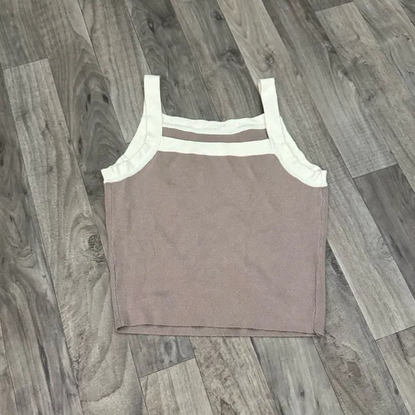 Princess Polly Tan contrast piping knit tank - Image 4