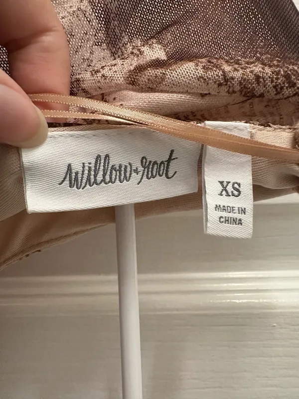 Cropped lace up willow + root long sleeve top - Image 3