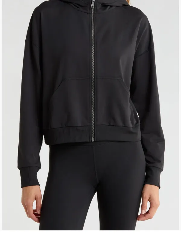 Vuori Women's Halo Modern Full Zip Hoodie Size XL Black Comfy Buttery Soft - Image 6