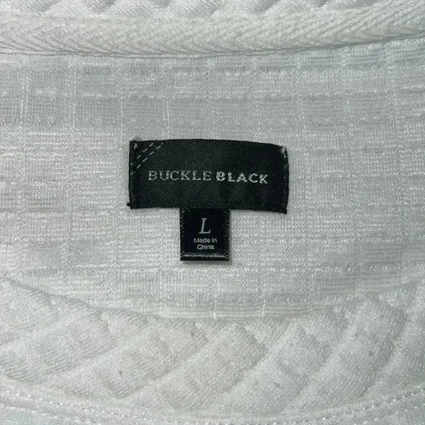 Buckle Black Womens White Waffle Grid Sweatshirt G11 - Image 3