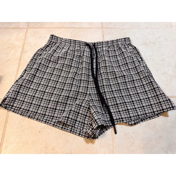 Lululemon Lab Seersucker Plaid Shorts Black White Drawstring LW7DKIS Small - Image 3