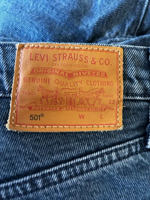 Levi’s Premium 501 Straight‎ Leg Button Fly Denim Blue Jean Size 26 - Image 5