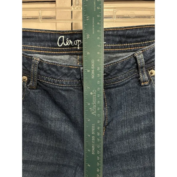Aeropostale Chelsea Boot Jeans Womens Low Rise Denim Size 14 Reg Zip - Image 2