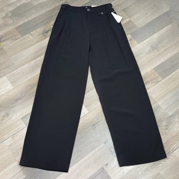 A New Day Pleat Front Wide Leg High Waist Trouser Pants Black Size‎ 4 - Image 3